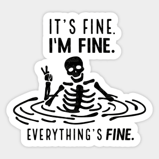 I'm fine funny skull Saying Halloween Sticker